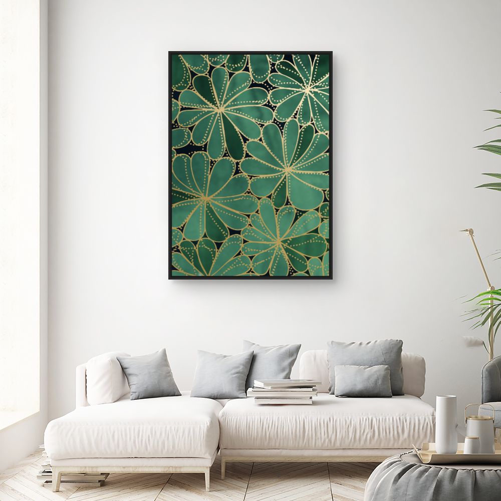 Tableau Designs floraux dorés