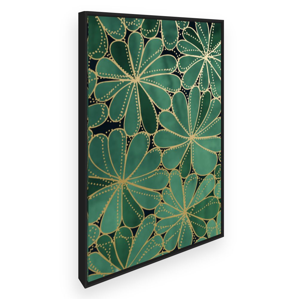 Toile Designs floraux dorés