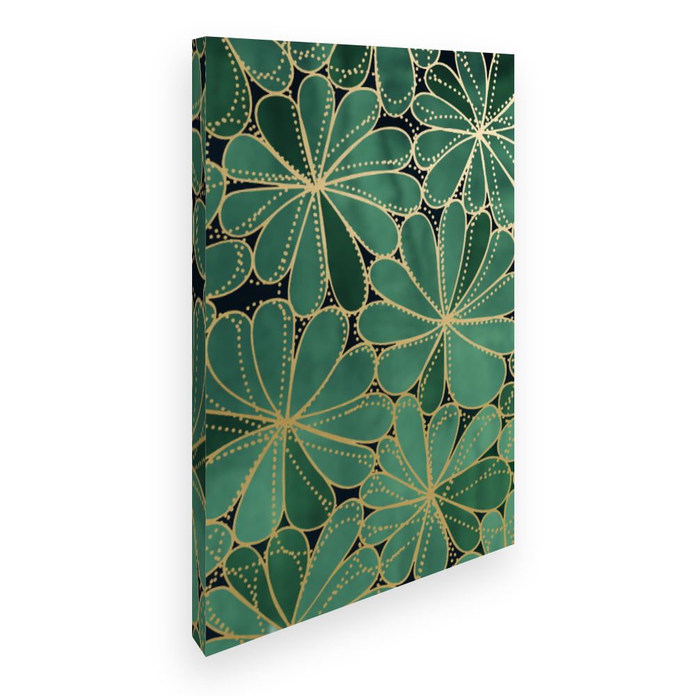 Toile Designs floraux dorés