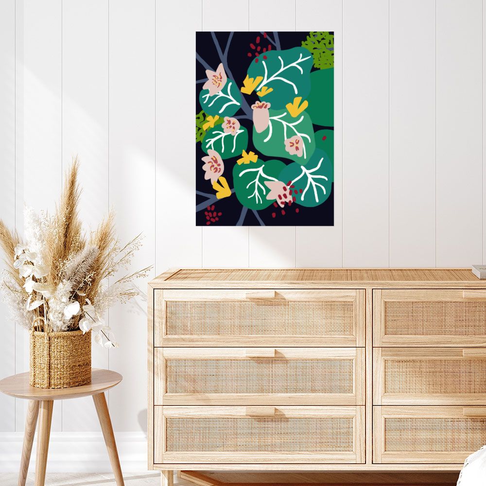 Affiche Fleurs abstraites vibrantes