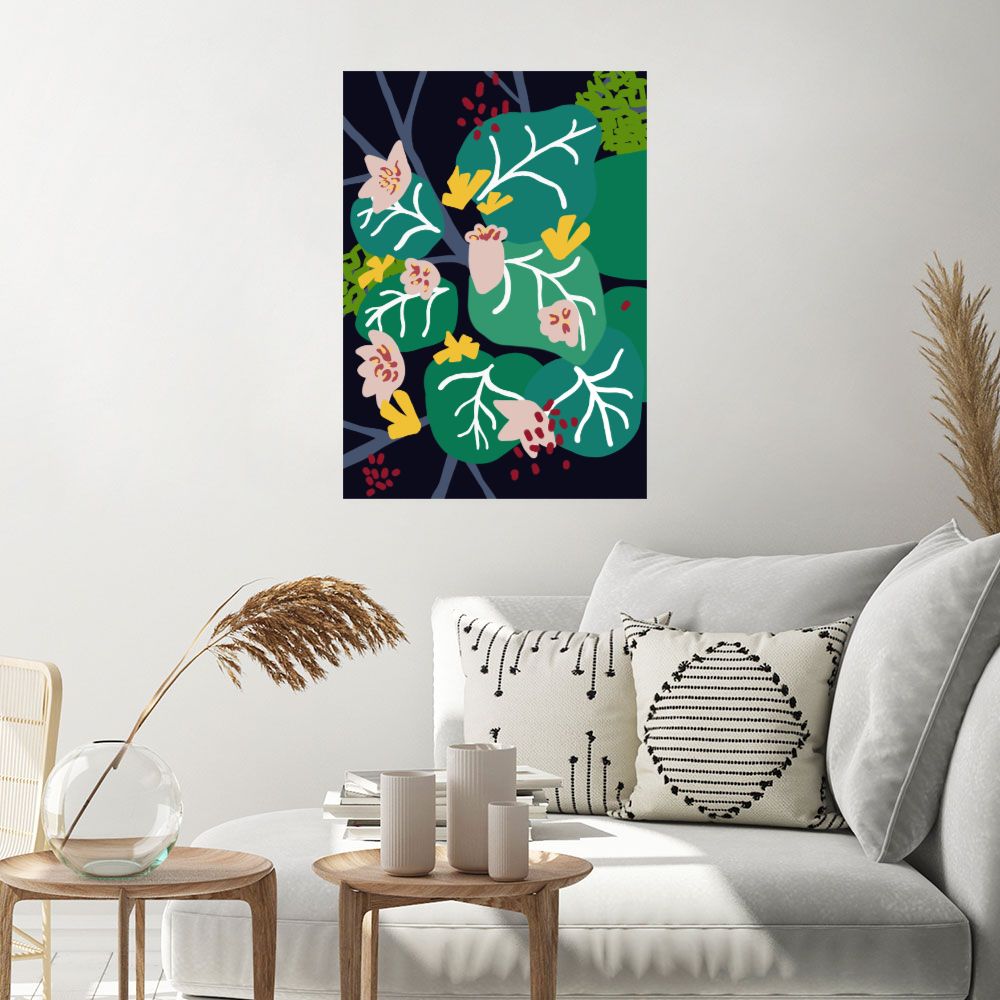 Affiche Fleurs abstraites vibrantes