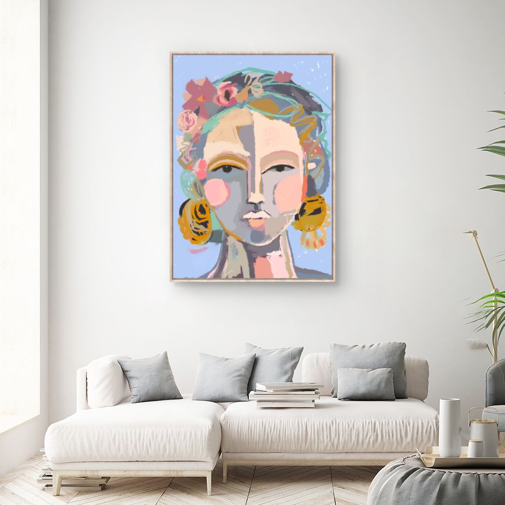 Tableau Portrait floral vibrant