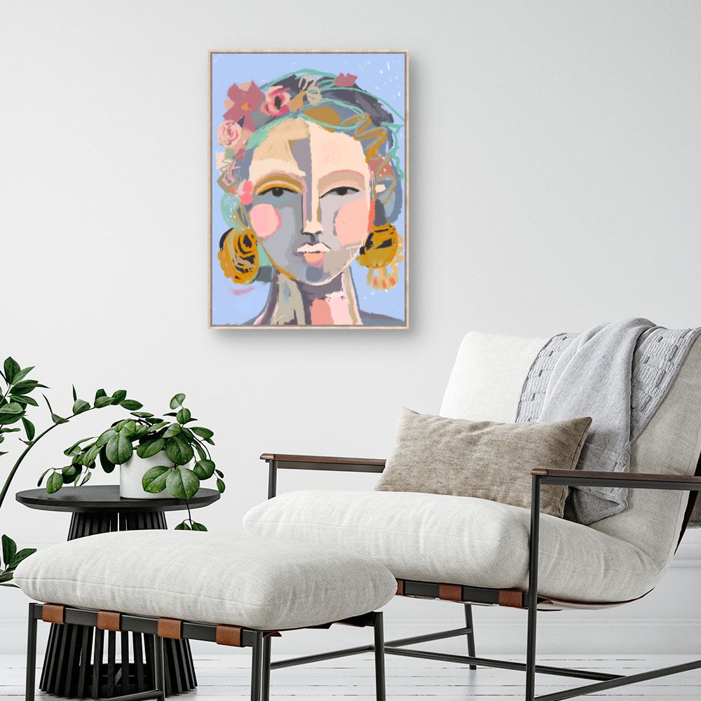 Tableau Portrait floral vibrant