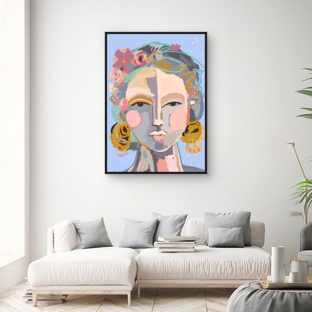 Tableau Portrait floral vibrant