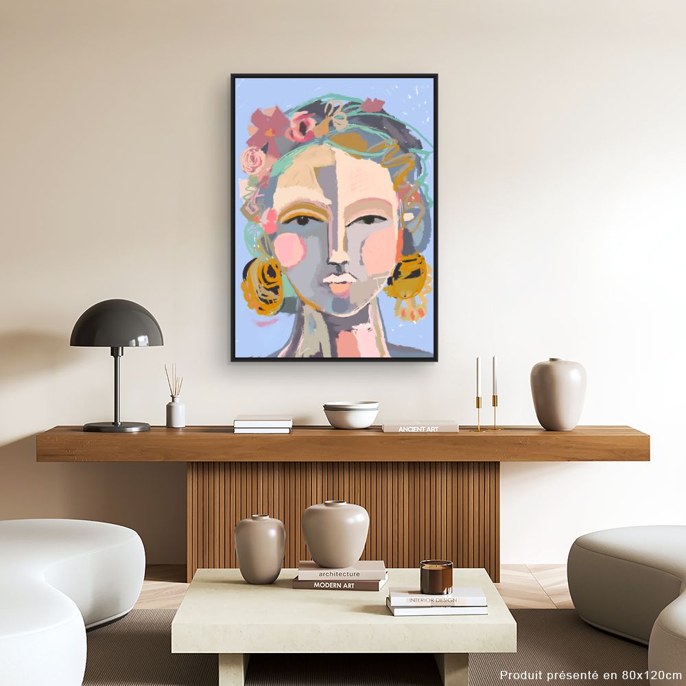 Tableau Portrait floral vibrant