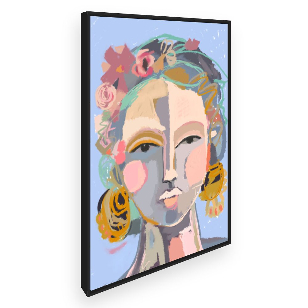 Toile Portrait floral vibrant