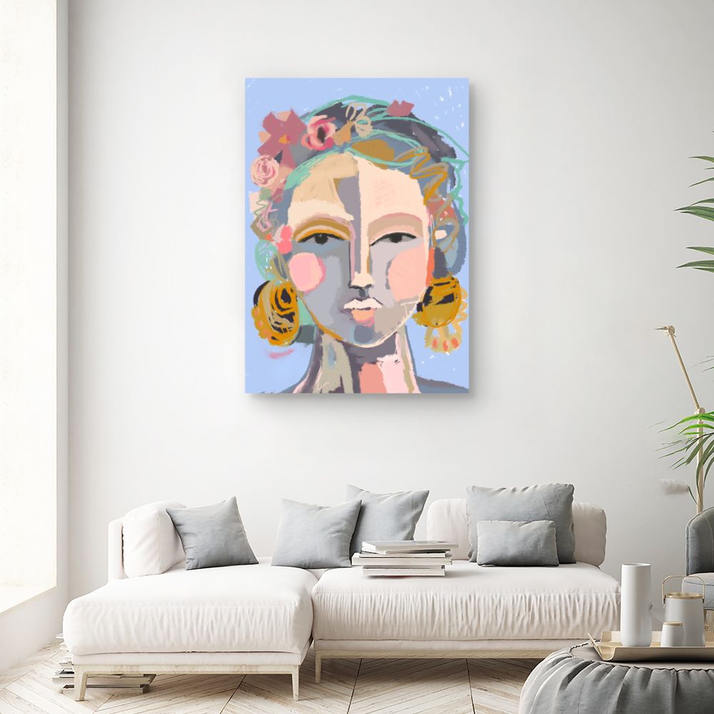 Tableau Portrait floral vibrant