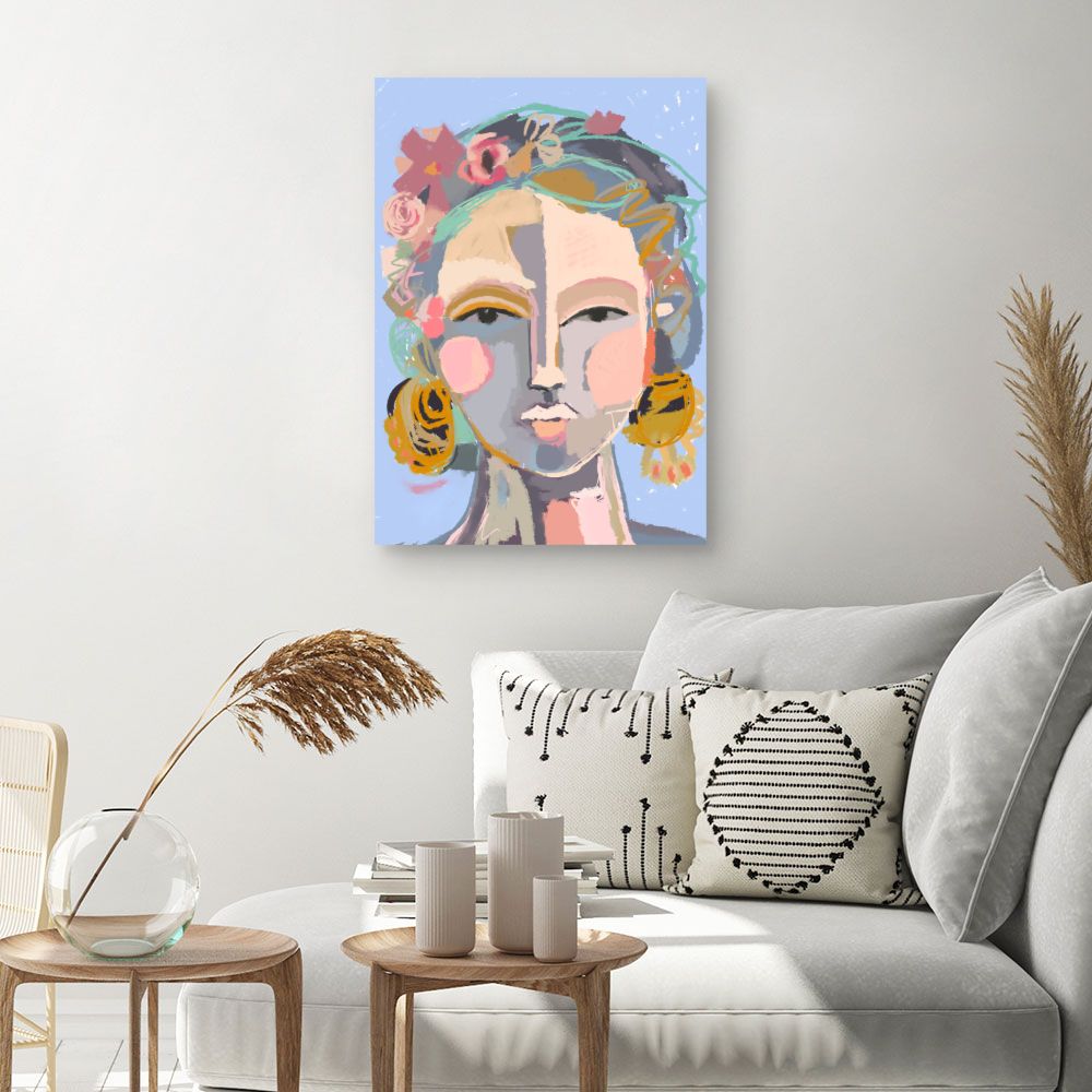 Tableau Portrait floral vibrant