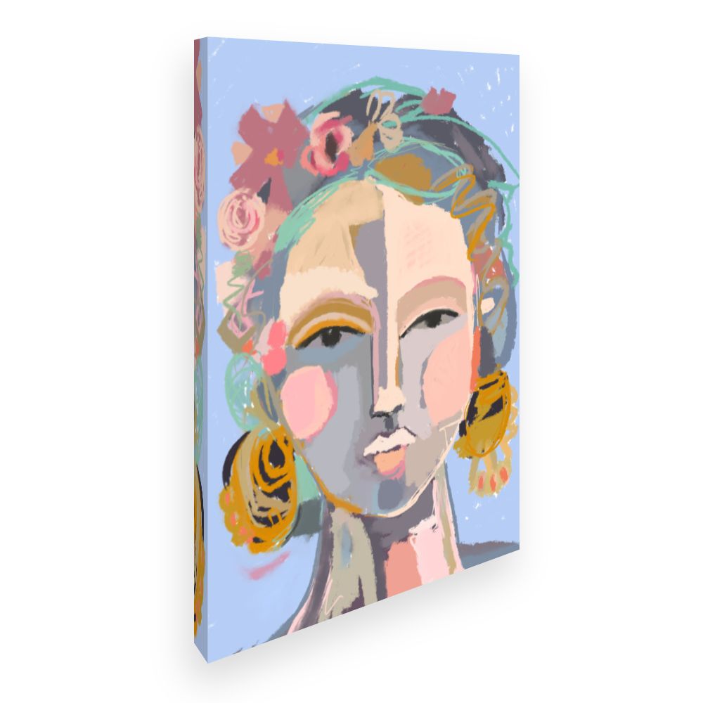 Toile Portrait floral vibrant