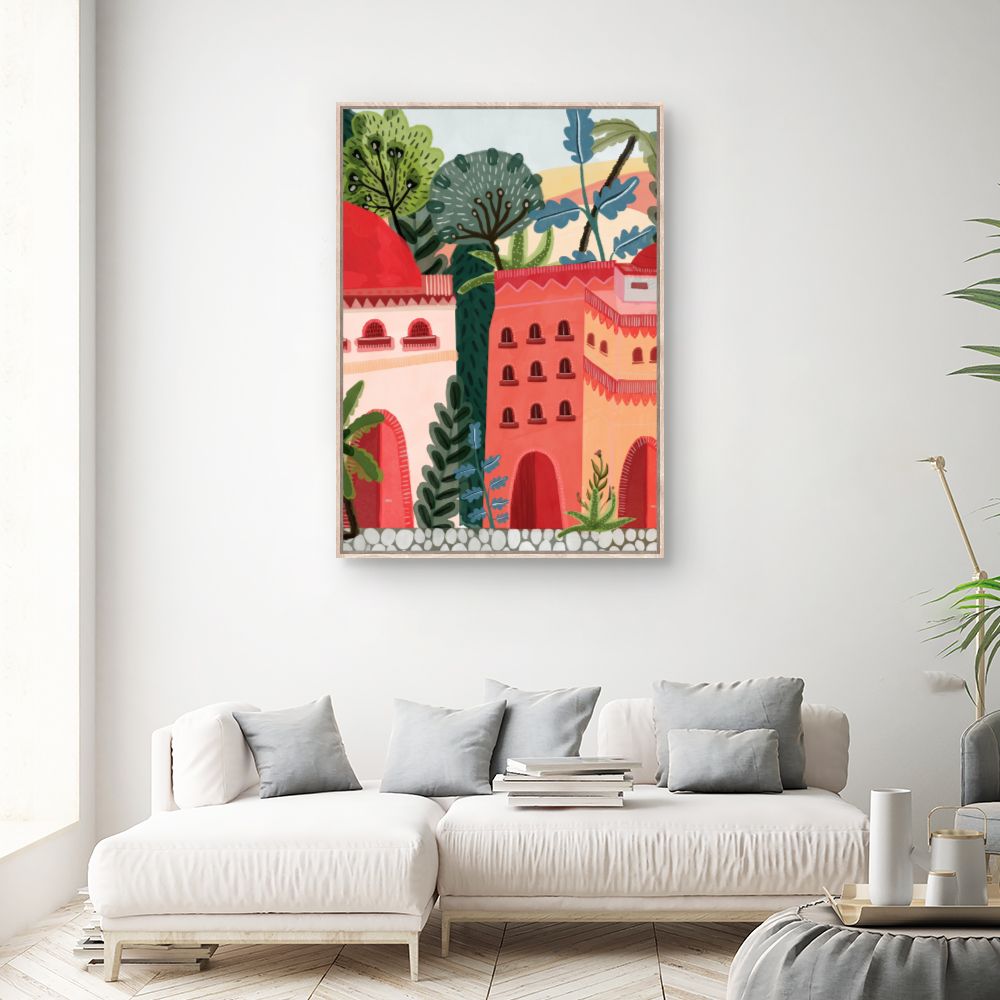Tableau Paysage exotique vibrant
