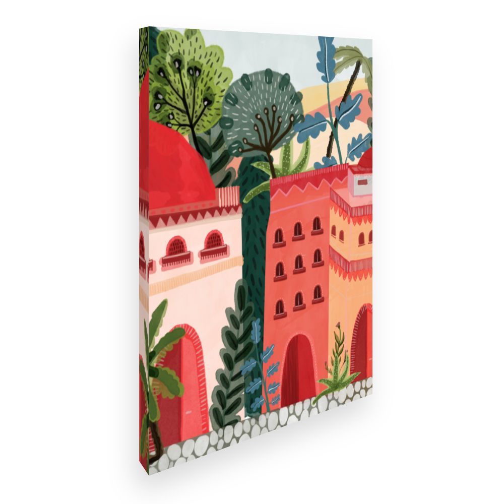 Toile Paysage exotique vibrant