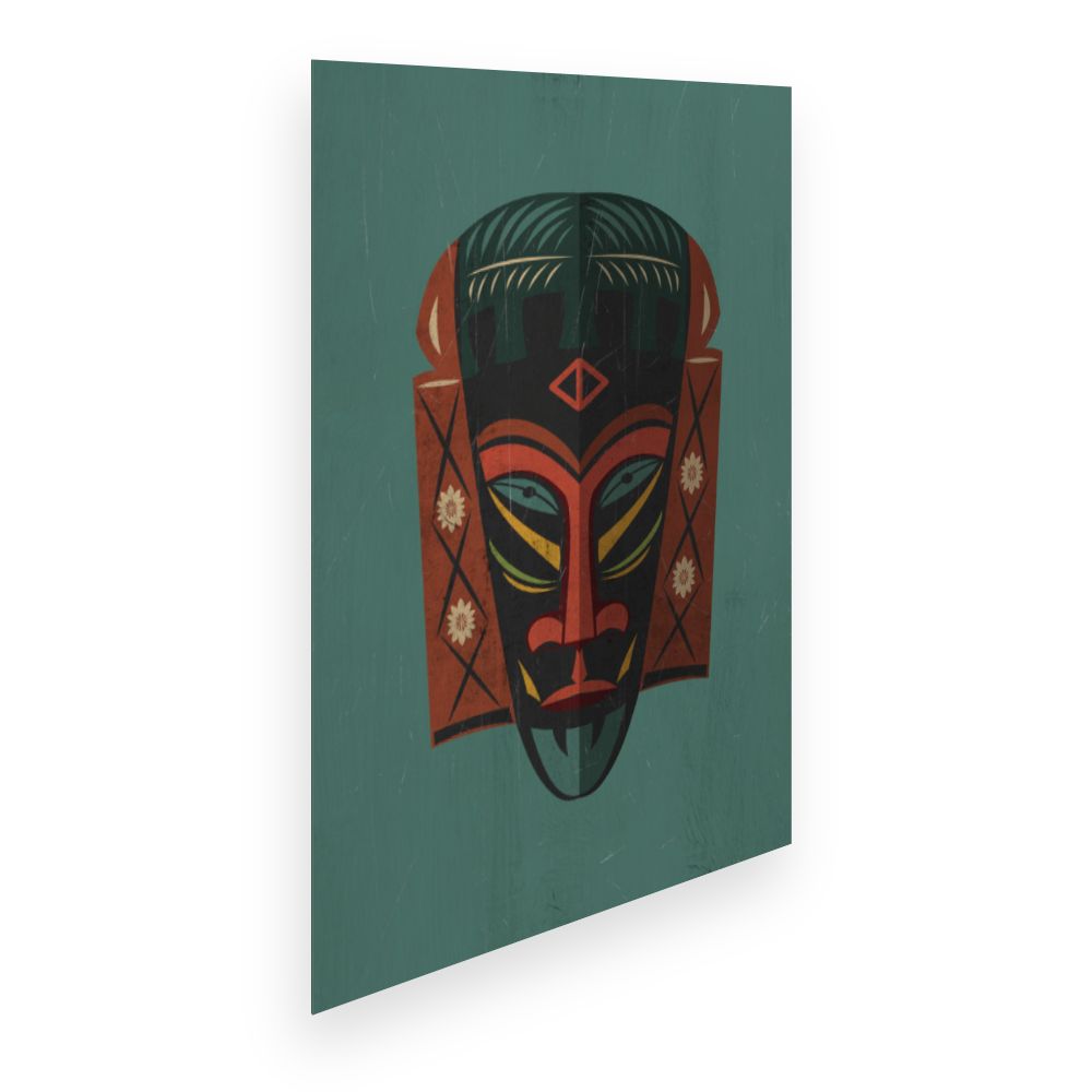 Affiche Masque tribal vibrant
