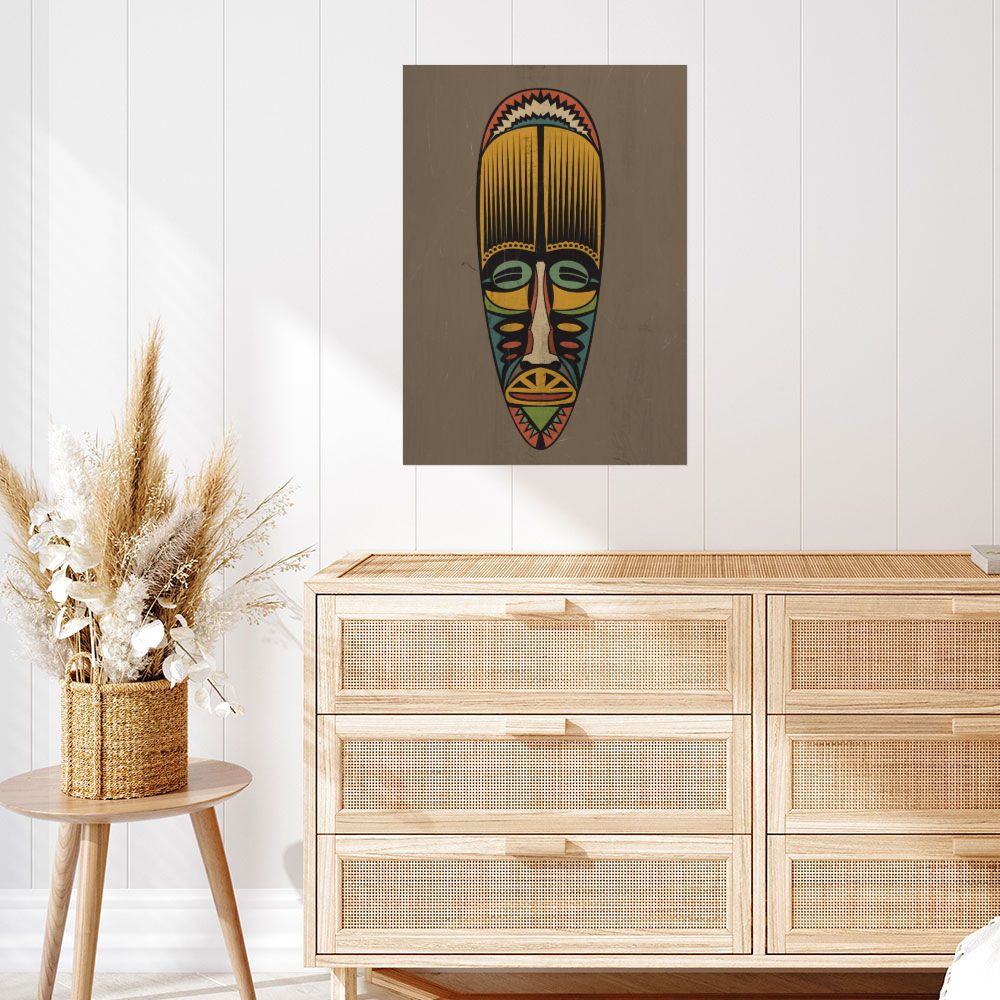 Affiche Masque tribal coloré