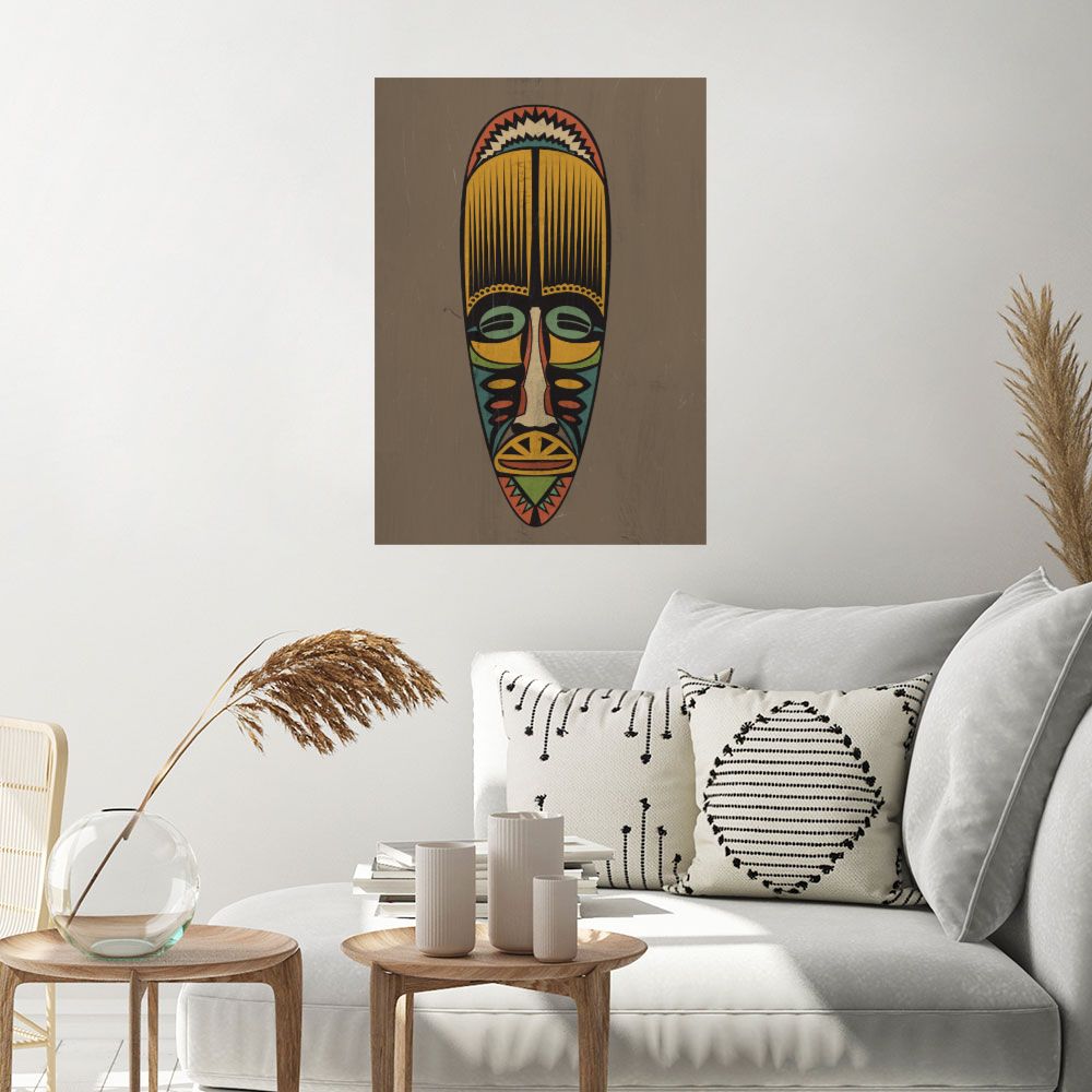 Affiche Masque tribal coloré