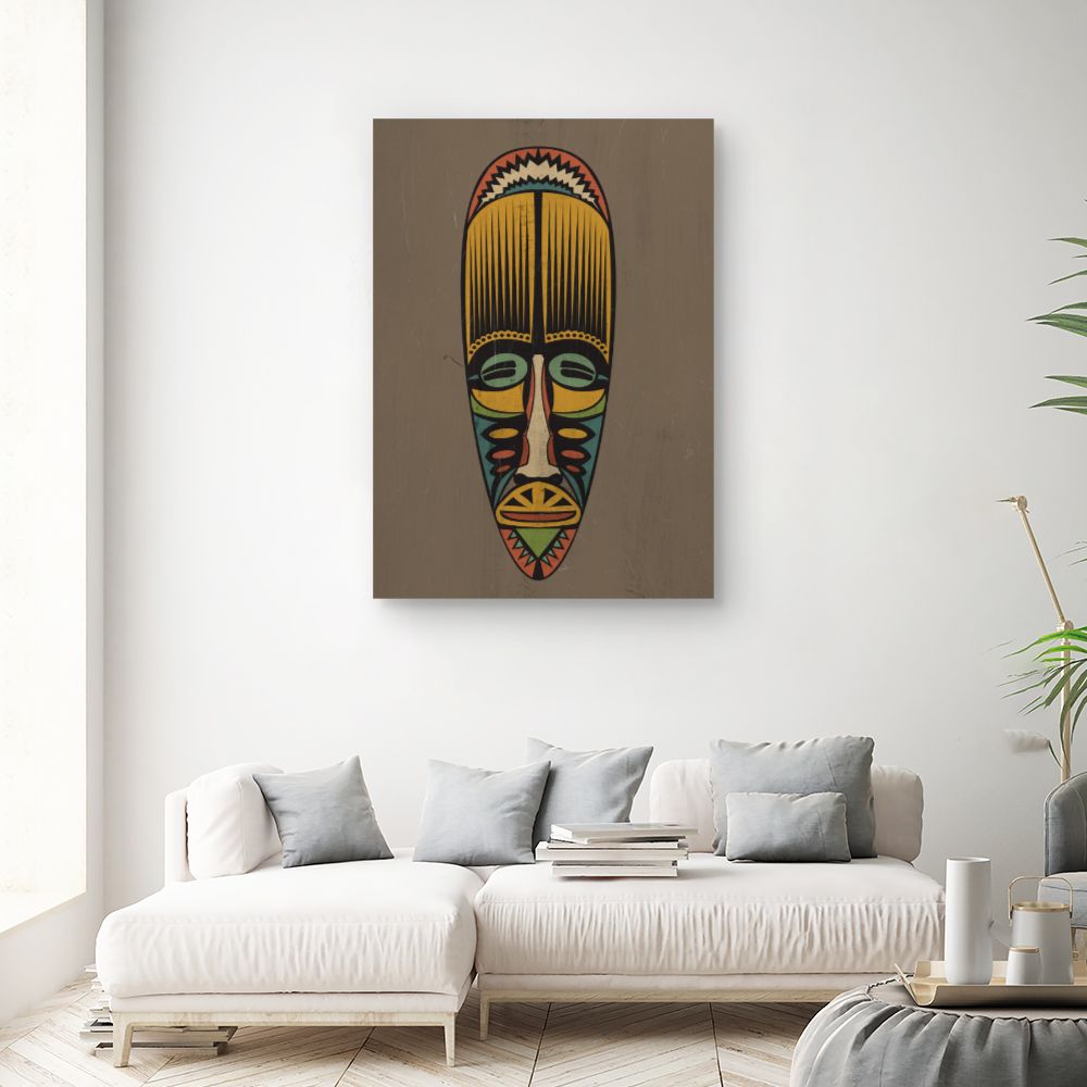 Tableau Masque tribal vibrant