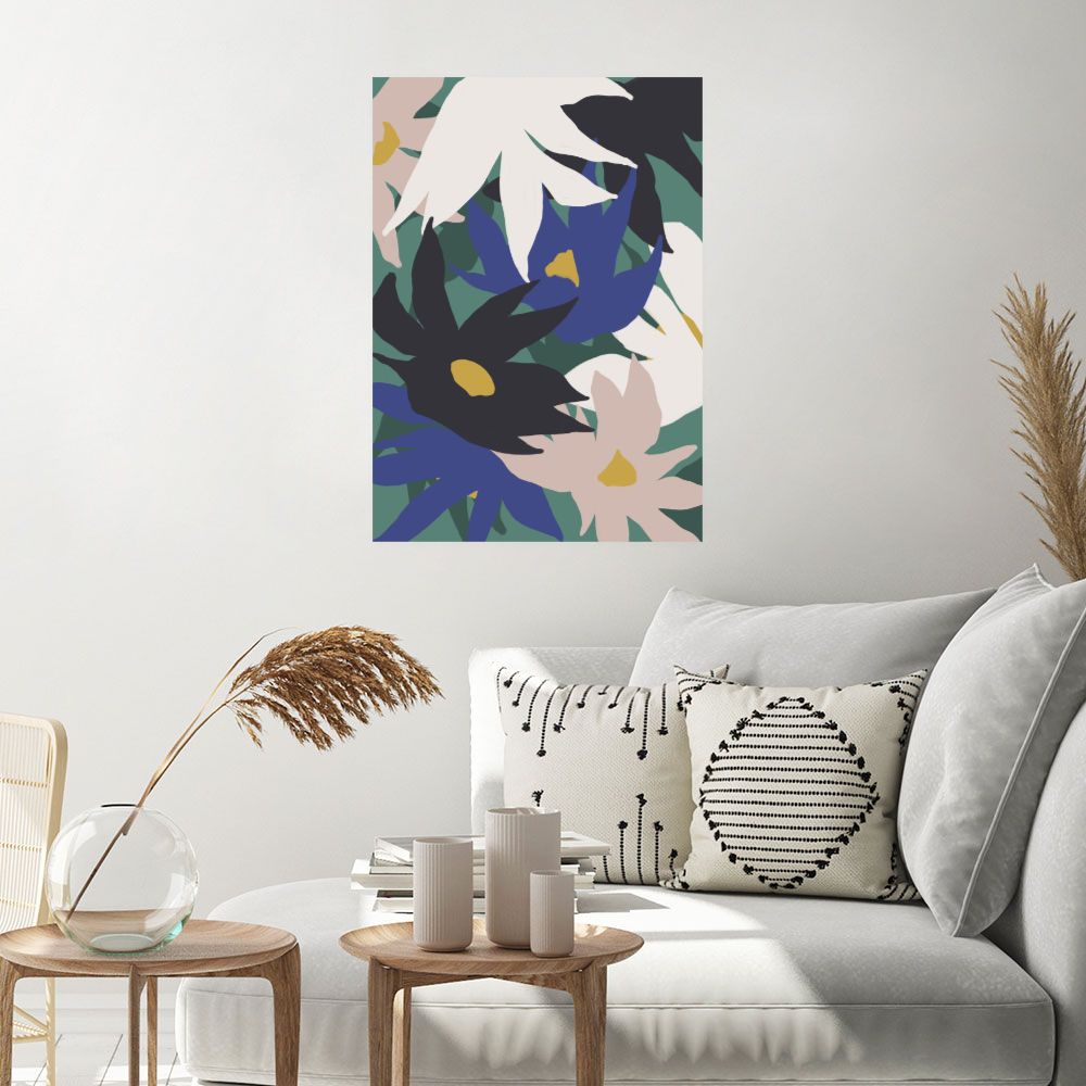 Affiche Fleurs abstraites éclatantes