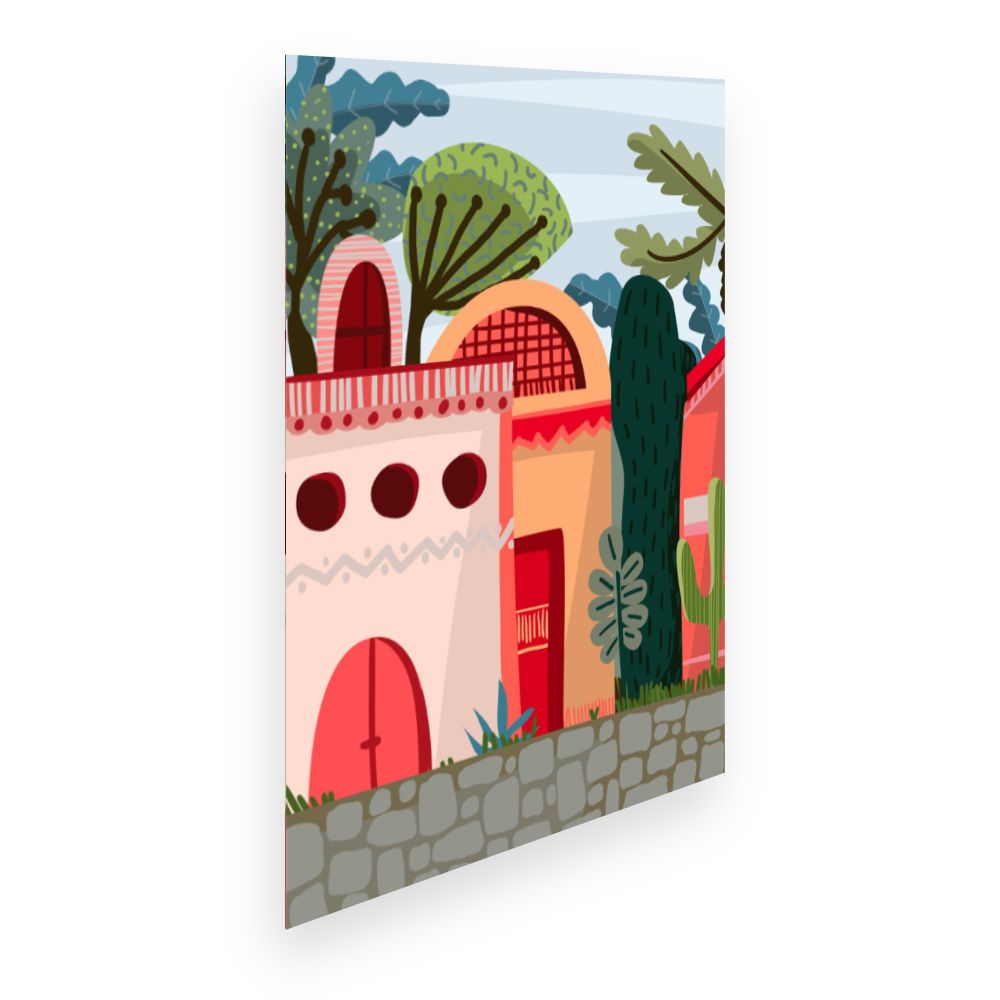 Affiche Maisons exotiques colorées