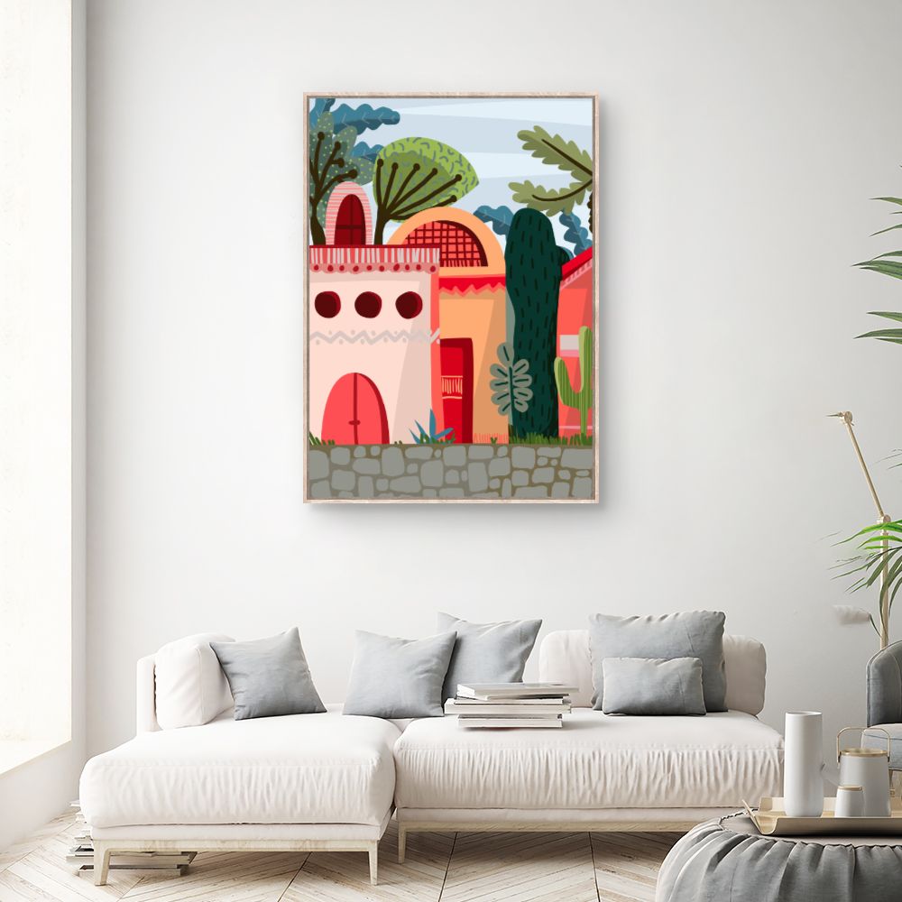 Tableau Maisons colorées