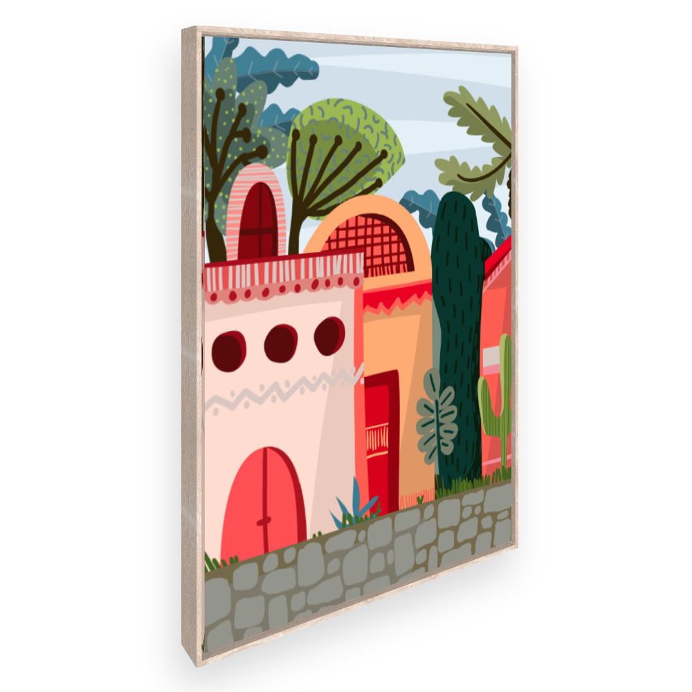 Toile Maisons colorées