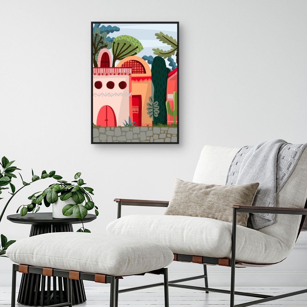 Tableau Maisons colorées