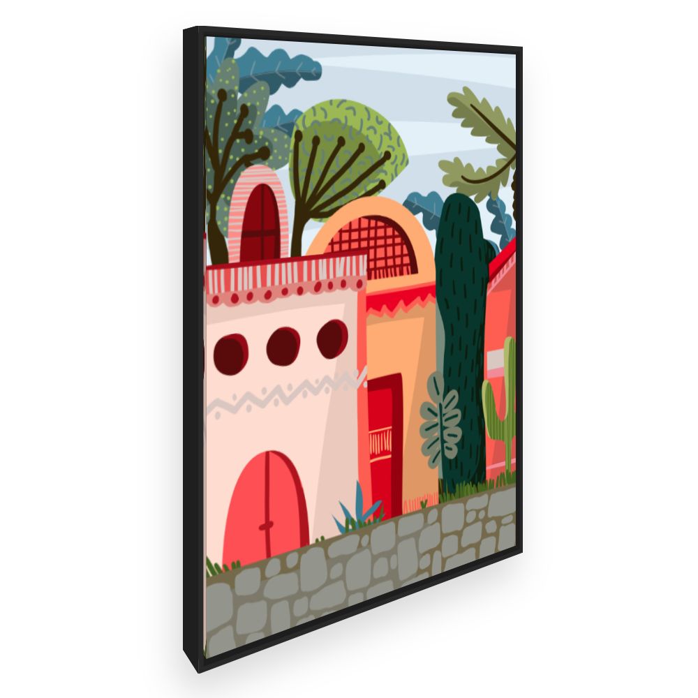 Toile Maisons colorées