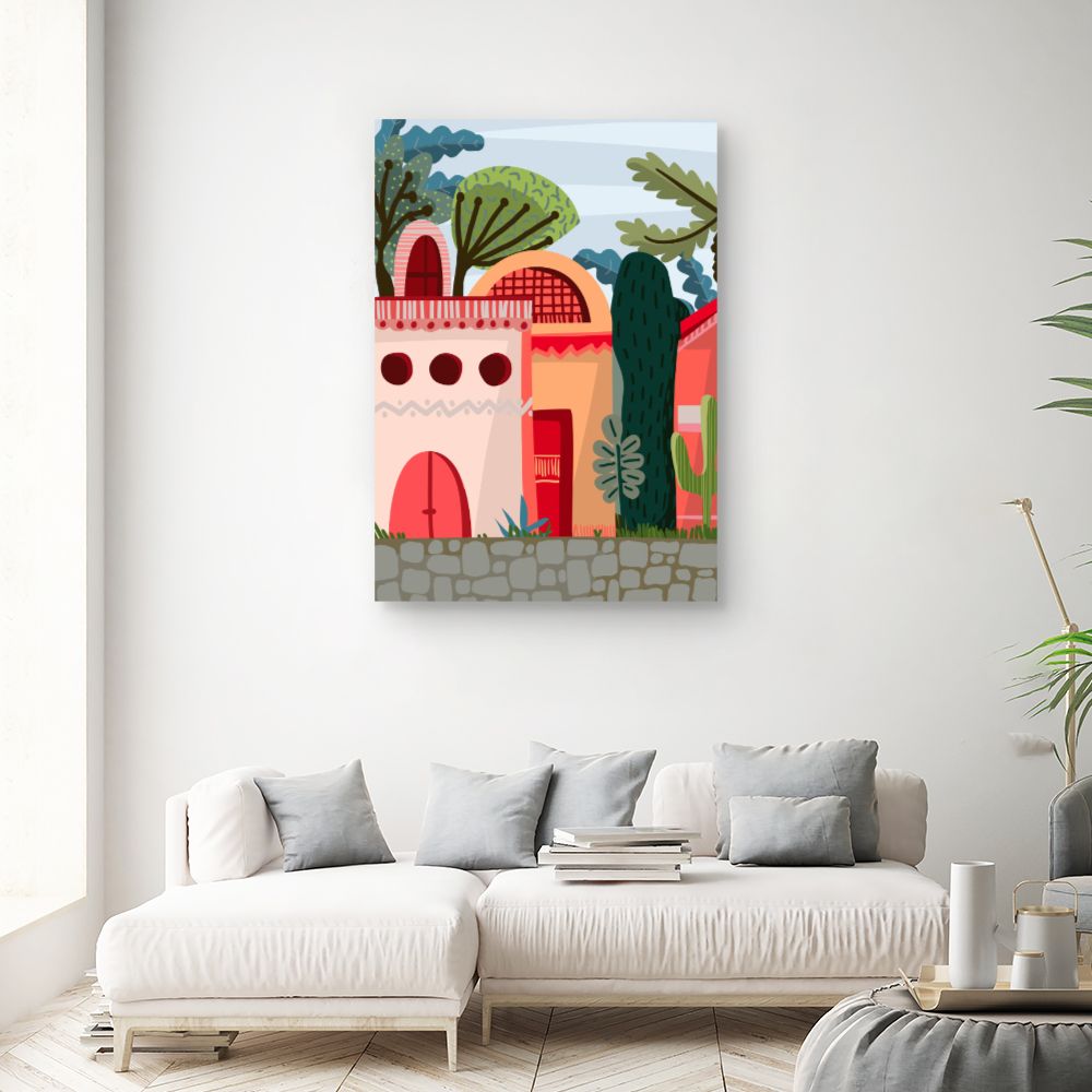 Tableau Maisons colorées