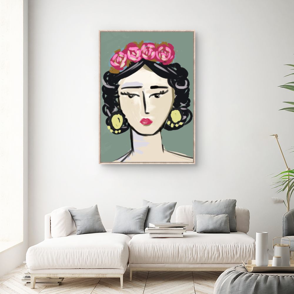 Tableau Portrait fleuri