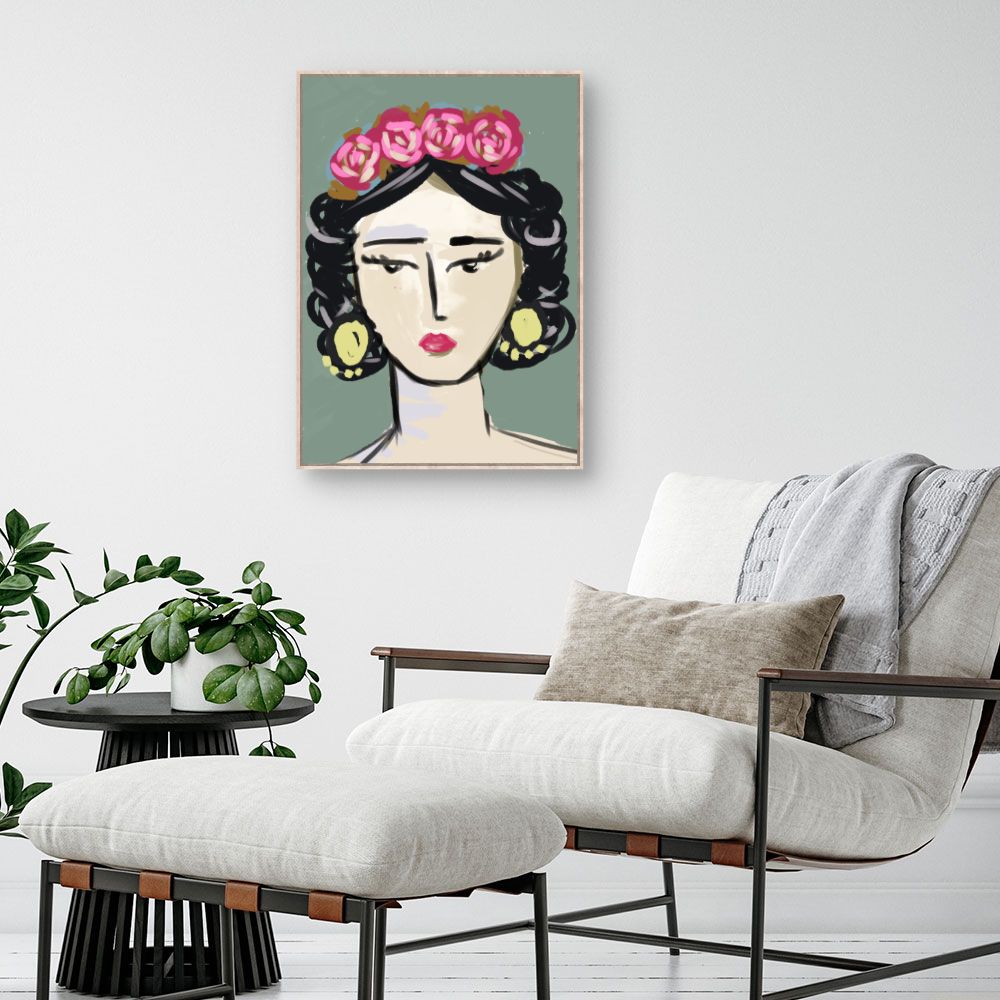 Tableau Portrait fleuri