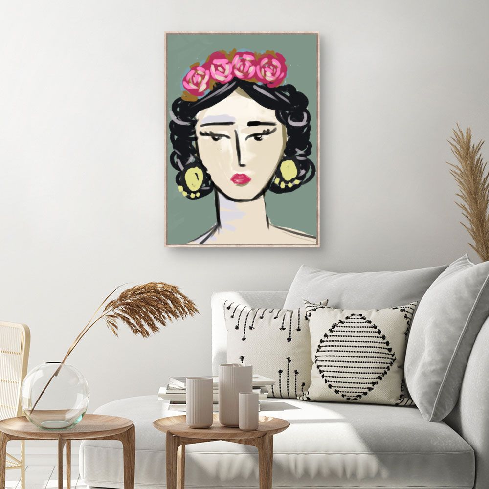 Tableau Portrait fleuri