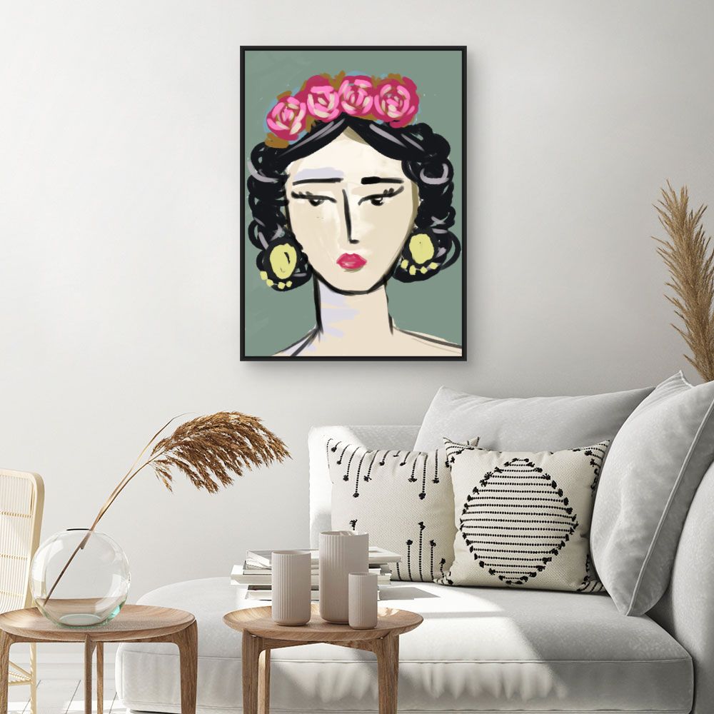 Tableau Portrait fleuri