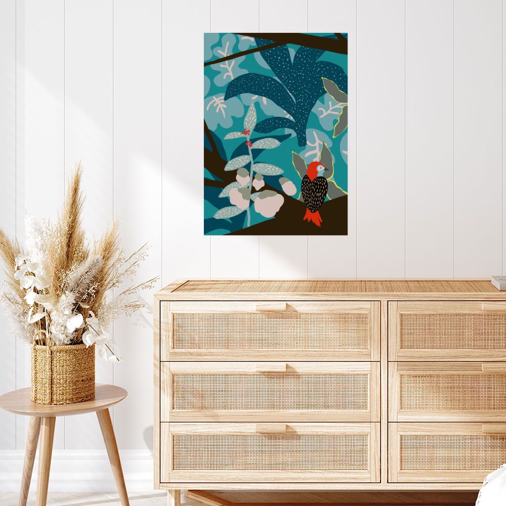 Affiche Oiseau exotique vibrant