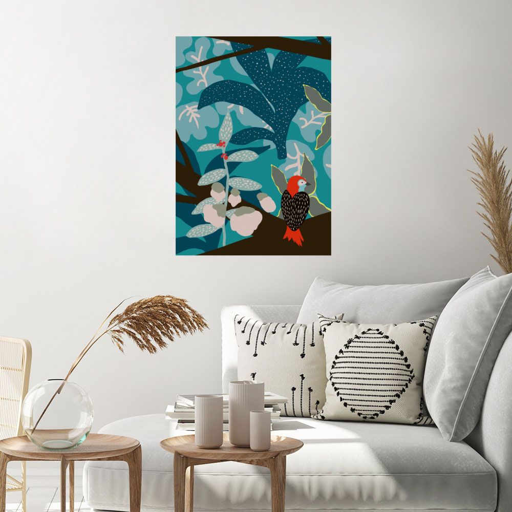 Affiche Oiseau exotique vibrant