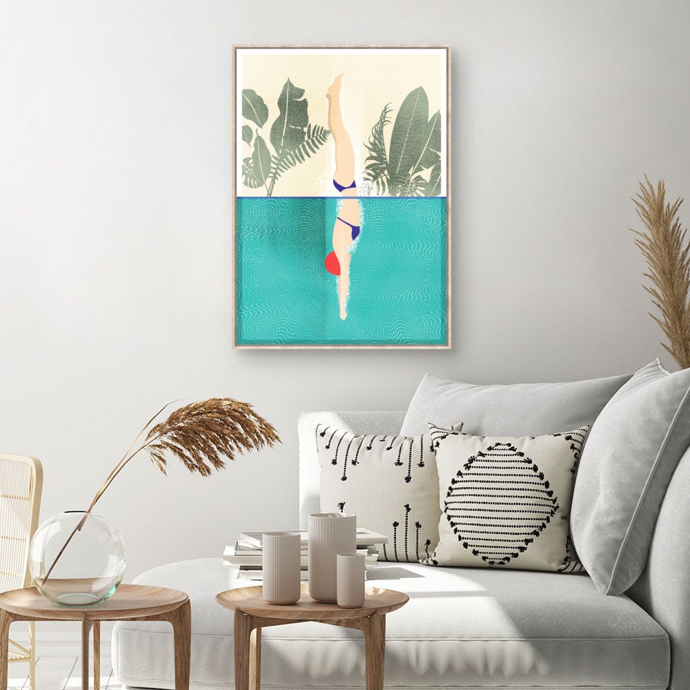 Tableau Plongeon tropical élégant