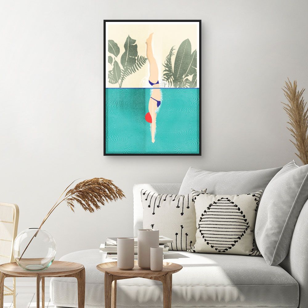 Tableau Plongeon tropical élégant