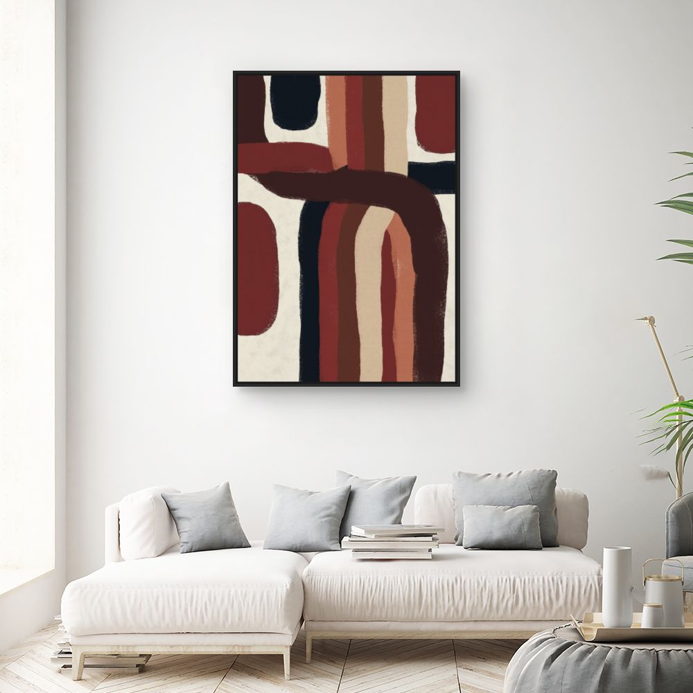 Tableau Lignes abstraites entremêlées