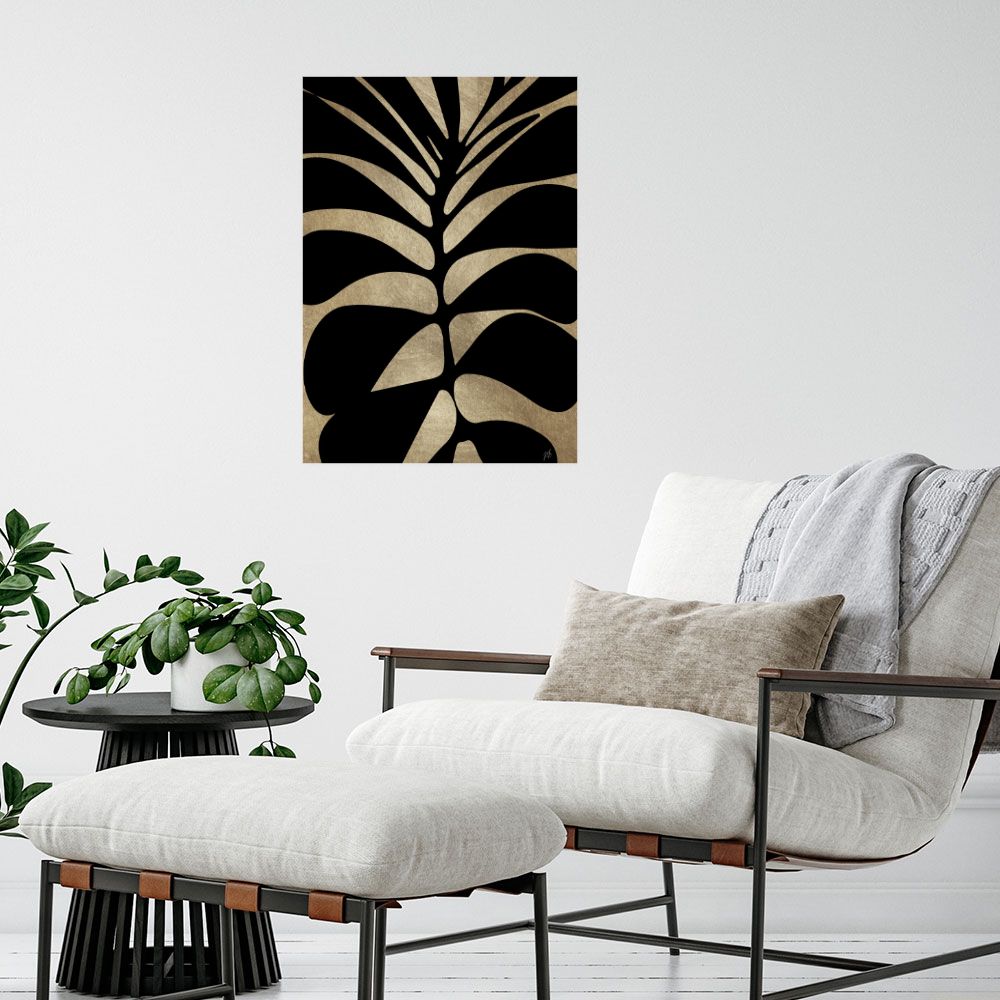 Affiche Feuilles dorées élégantes