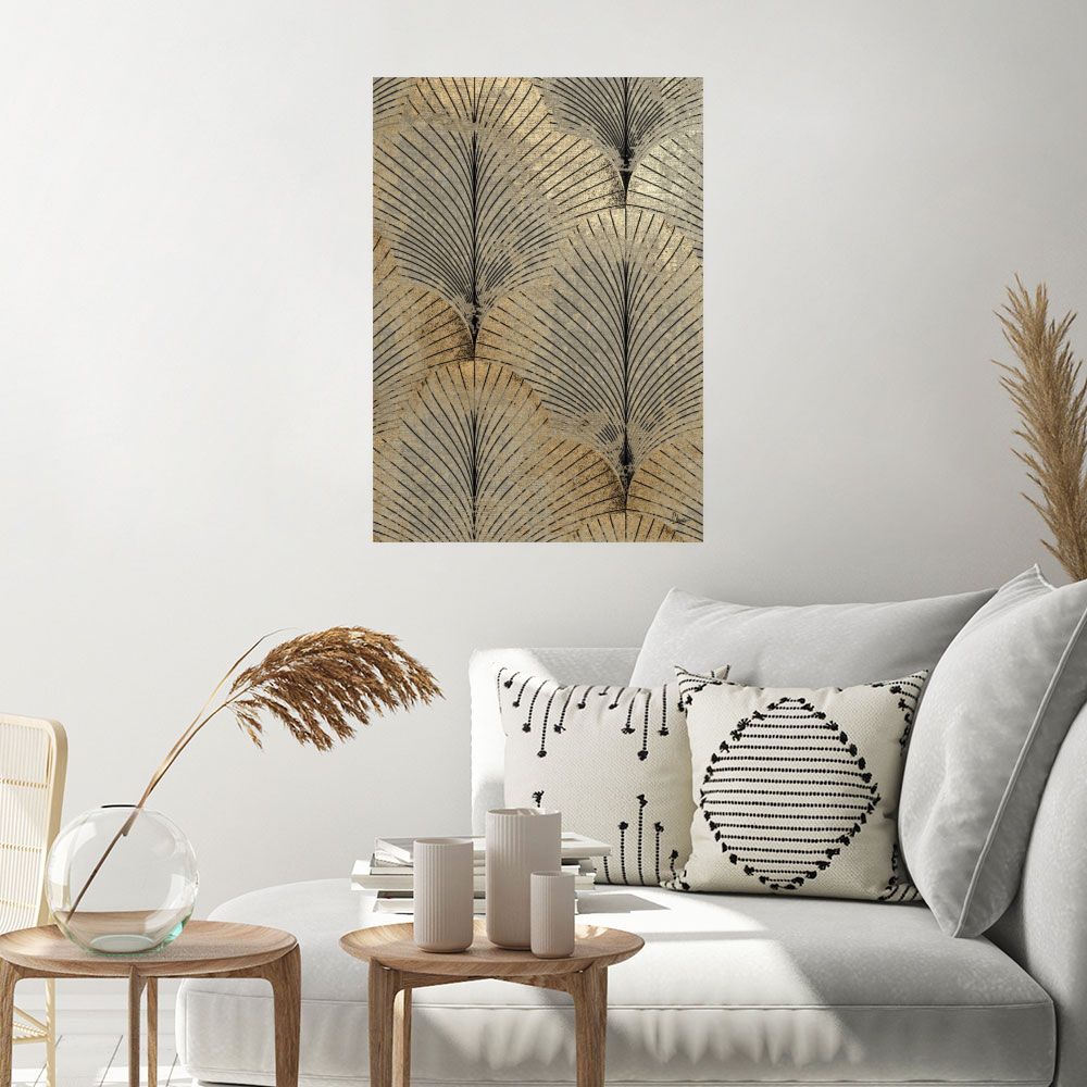 Affiche Feuilles dorées raffinées