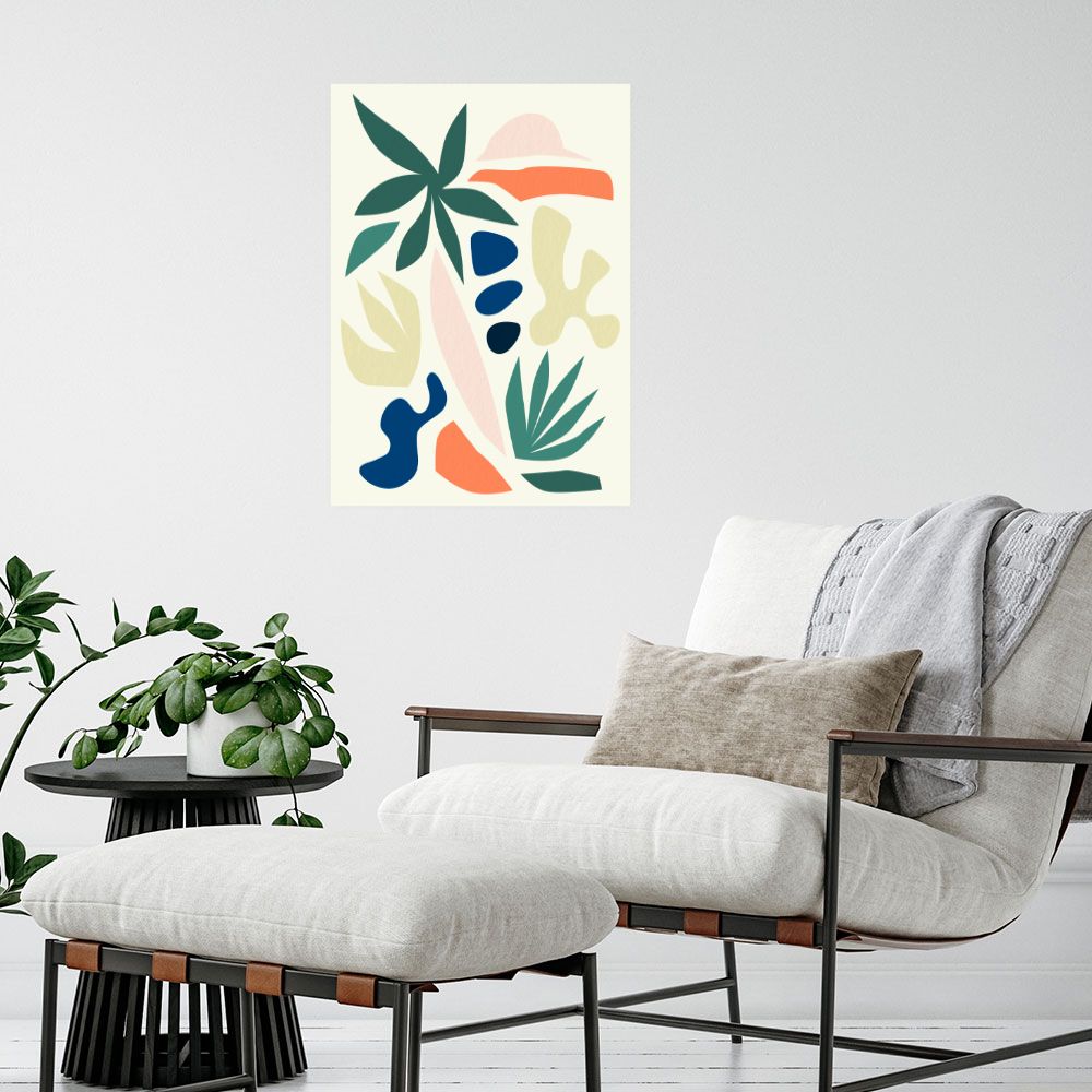 Affiche Feuillage abstrait vibrant