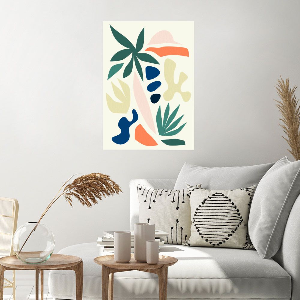 Affiche Feuillage abstrait vibrant