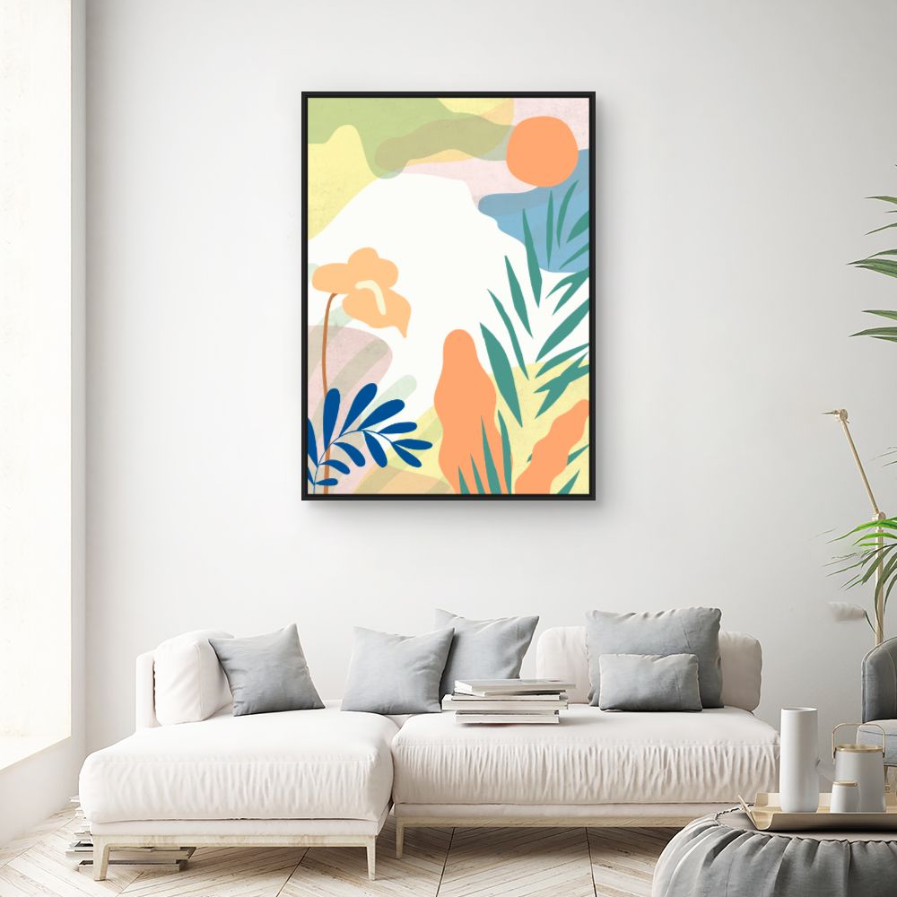 Tableau Jardin tropical coloré