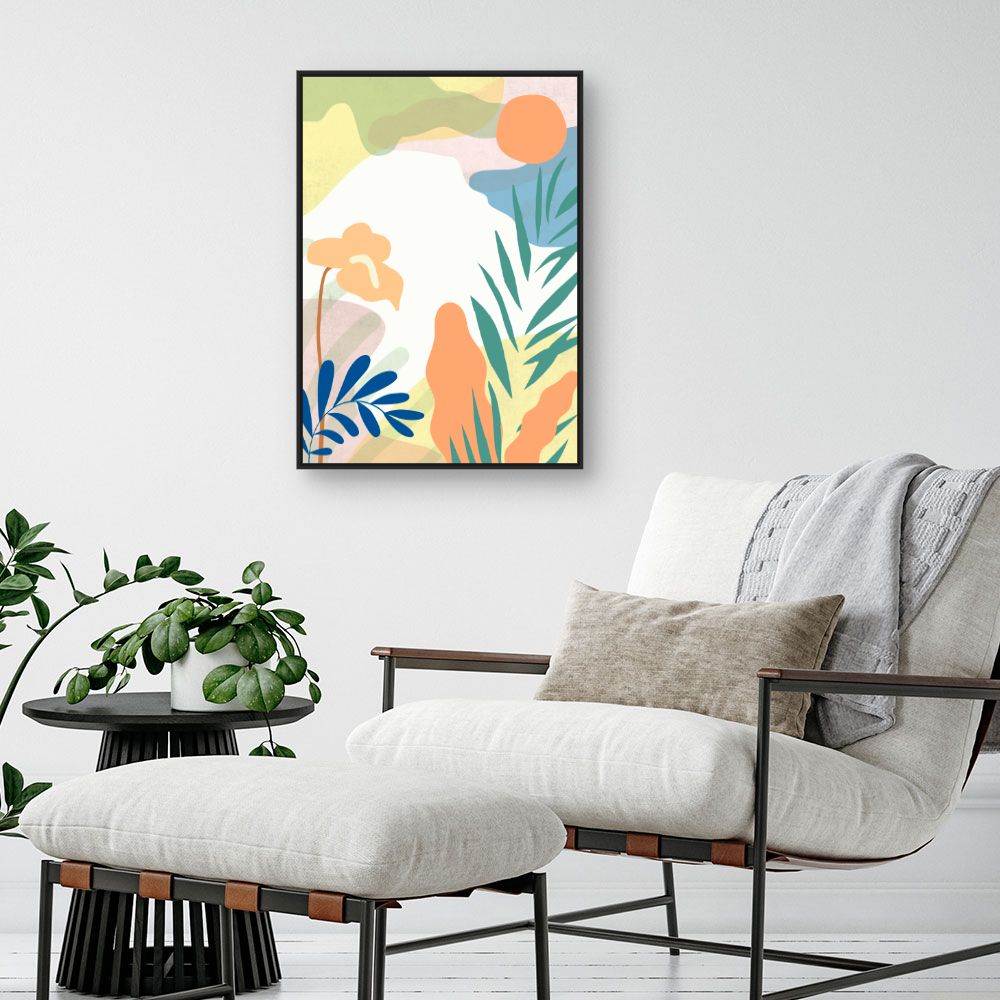 Tableau Jardin tropical coloré