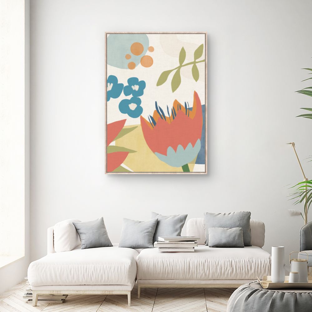 Tableau Fleurs abstraites vibrantes