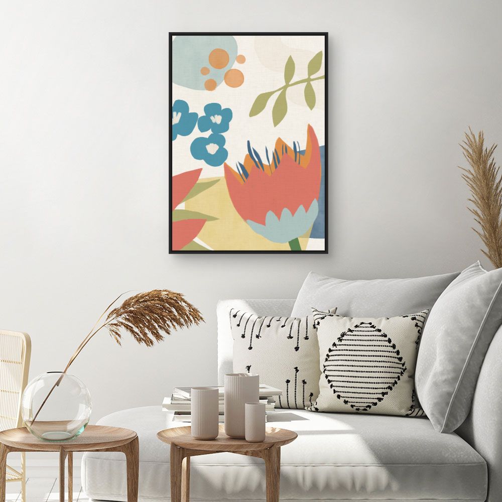 Tableau Fleurs abstraites vibrantes