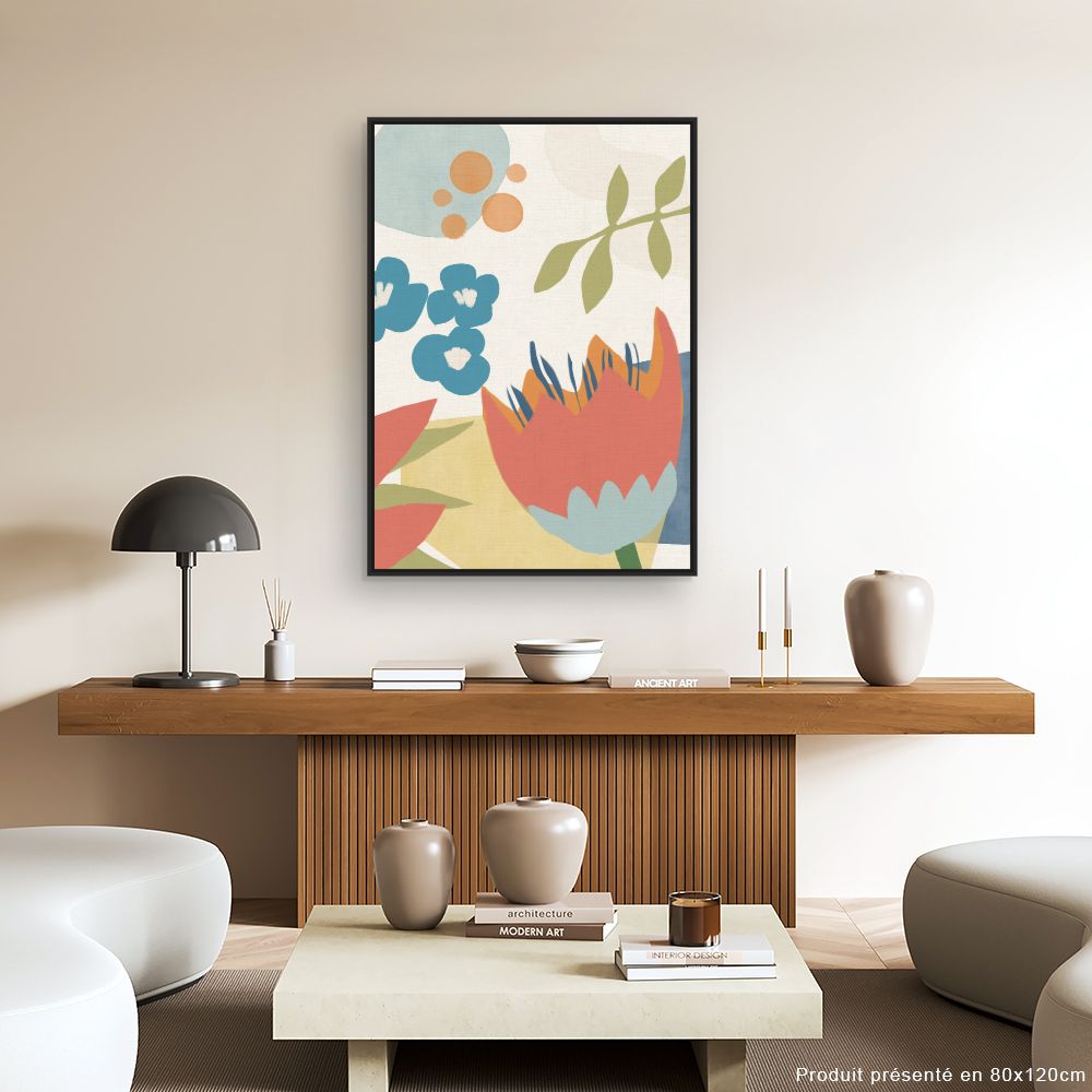 Tableau Fleurs abstraites vibrantes