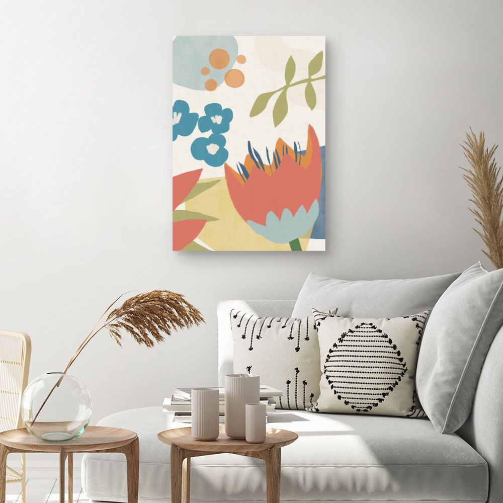 Tableau Fleurs abstraites vibrantes