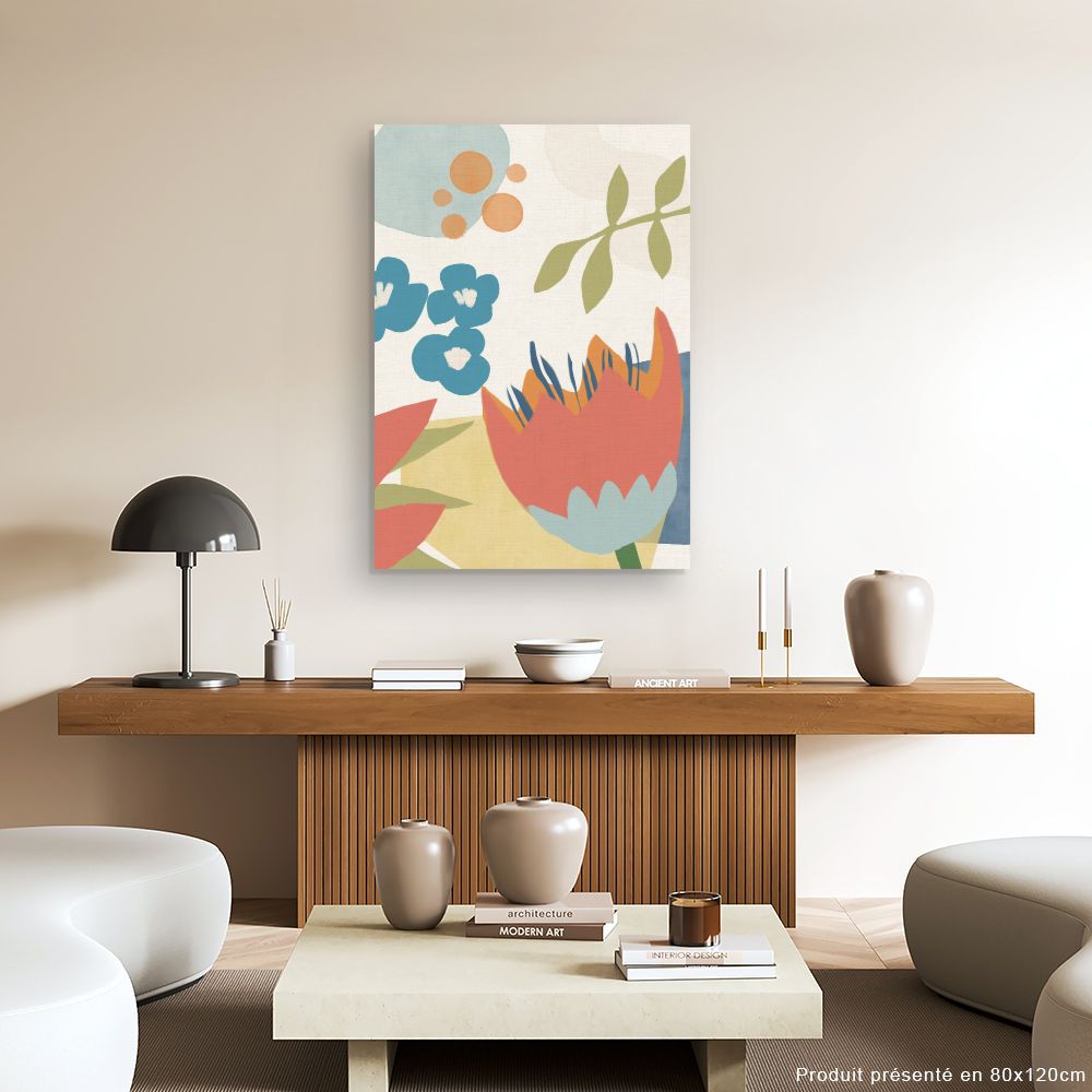Tableau Fleurs abstraites vibrantes