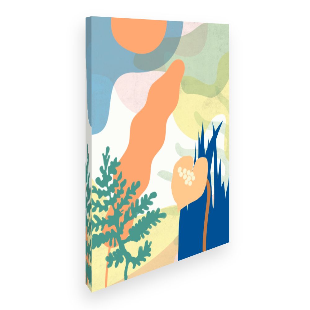 Toile Paysage abstrait floral