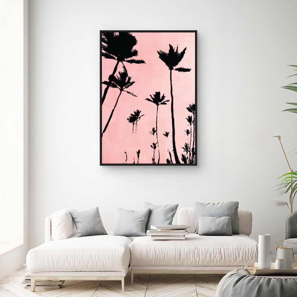 Tableau Palmiers silhouettés