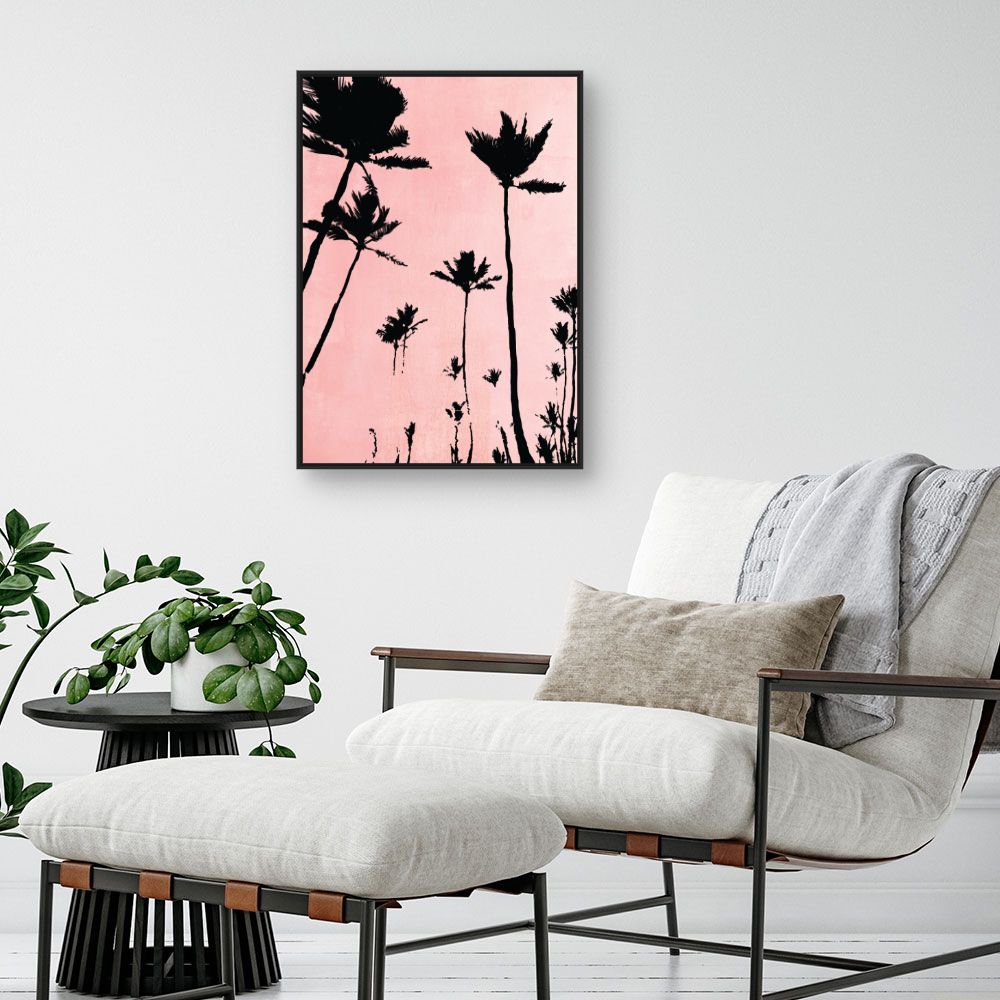 Tableau Palmiers silhouettés