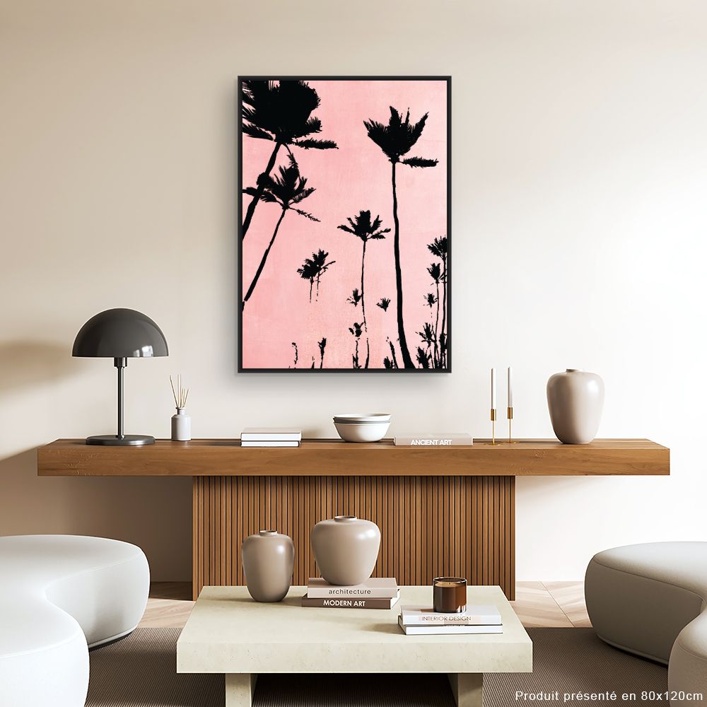 Tableau Palmiers silhouettés